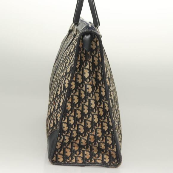 DIOR Trotter Canvas Hand Bag Navy Gold - Picture 4 of 12